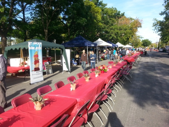 Ready for dinner: the community table on Wabash Avenue
